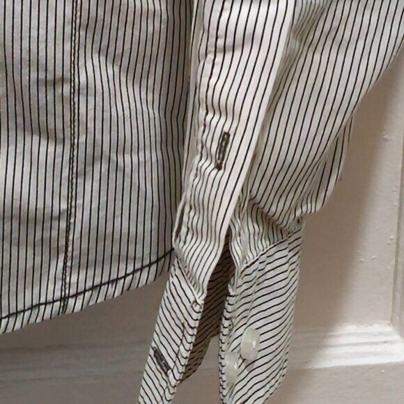 Drill Clothing Co. Women's Striped Shirt L/S Medium Cotton White & Black - Picture 5 of 12